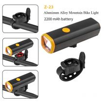 Luce per mountain bike in lega di alluminio Batteria da 2200 mAh Fascio ultra luminoso a forma di U Faro anteriore compatto Lampada da ciclismo portatile
