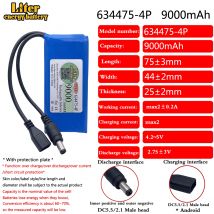 Zasilacz 5V 2A 634475-4P 9000MAH, bateria wzmacniająca, mały mikrokontroler, inteligentny zamek, lampa LED, zasilanie 4.8V, bateria Lipo.