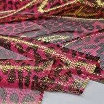 Leoparden-Seidenstoff für Saree Sudan Toub Seide Metallic glänzender Lurex-Stoff