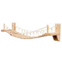 Casa de pared con cuerda de Sisal para gatos, juguete personalizado de madera maciza, puente de suspensión elevado para patio de juegos, muebles para mascotas