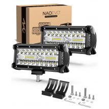 NAOEVO 7 inch LED Light Bar 240W 24000LM 4x4 Offroad Spot Flood Combo Fog LED Waterproof Work Lights for Truck Boat UTV ATV Jeep