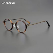 Designer Titan Acetat Brillen Rahmen Männer Runde Optische Myopie Brillen Rahmen Frauen 2021 Luxus