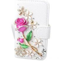 Bling Diamond Rhinestone Wallet Case, PU Leather Flip Cover, Fashion Case for iPhone 15, 14, 11, 12, 13Pro, XR, Max, 16 Plus