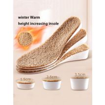 1Pair Lamb's wool Height Increasing Insoles Winter warm insoles Snow boots soft comfortable insulation insole