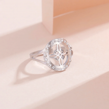 Skyrim Hexerei Hexenknoten Klarer Zirkon Runder Ring Edelstahl Gold Farbe Verstellbare Fingerringe Vintage Amulett Schmuck