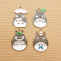 10 pz Cartoon Anime Fascino per la creazione di gioielli Smalto Collana Orecchino Bracciale Ciondolo Accessori fai da te Lega di metallo placcato oro