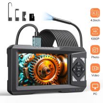 4,3 Zoll industrielle Endoskop Inspektions kamera Endoskop Kanal kamera IP67 Schlangen kamera mit 8 LEDs 16,5 Fuß halbstarrem Kabel