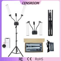 45W Double Arm Fill Ring Light with Tripod Long Strips LED Lamp 3200-5600K Selfie Lights for Live Streaming Vlogging Broadcast