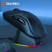 DAREU Mouse da gioco per PC Tri-mode Connect Mouse wireless 2.4G cablato Bluetooth con base di ricarica Pulsanti KBS Mous per laptop Gamer