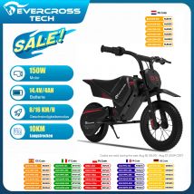 EVERCROSS TECH EV05M Moto eléctrica para niños, 150W, velocidades 8/16 km/h, duración de la batería hasta 10 km, Moto Cross 12 pulgadas para