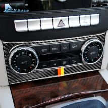 Real Soft Carbon Fiber for Mercedes Benz C Class W204 Accessories 2011 2012 2013 Car Interior Air Conditioning Control Stickers