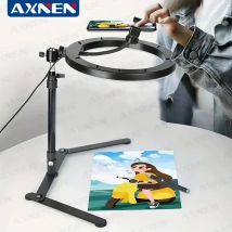 Desktop faltbares Overhead-Stativ mit Rin glicht für Smartphone mit Telefon halter Fotografie Tischst änder Live-Foto Video gedreht