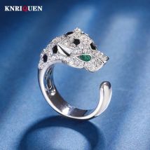 Retro Smaragd Leopard verstellbarer Ring Edelstein Labor Diamant Cocktail Hochzeits feier Ring feiner Schmuck Jubiläums geschenk Zubehör