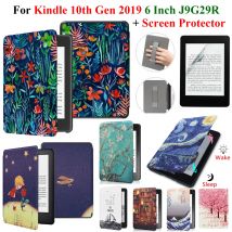 Dla Kindle 10. generacji Etui + ochraniacz ekranu 6 cali z paskiem na rękę Ebook 2019 J9G29R Skórzany pokrowiec Wake Sleep Funda