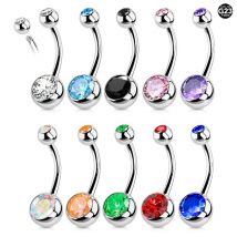 1pc g23 Titan Kristall Edelstein gebogen Lang hantel Ringe Bauchnabel Nabel Ringe Piercings Nombril Ombligo Piercing charmanten Schmuck