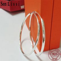 Senlissi – Neue platinierte Damen-Creolen aus 925er-Sterlingsilber, 3,0 mm, modischer Ohrring, 18 Karat Gold, C Skoado K® Servies 70 80 90 mm