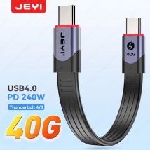 Cable JEYI USB 4.0, transferencia de datos de 40 Gb/s, carga de energía PD5.0 de 240 W, compatible con dispositivos Thunderbolt 4/3, USB-C y USB4
