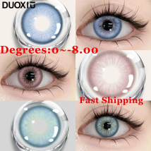 Duoxiu 1 Paar neue Farbe Kontaktlinse Korea Schüler Natur hochwertige kurzsichtige rosa Linse blaue Augen Mode Auge jährlich schnelle Lieferung