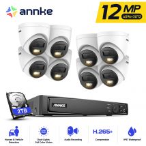 ANNKE 12MP inteligentne zestawy kamer z podwójnym światłem kamera bezpieczeństwa 8CH NVR 8 sztuk kamera POE zewnętrzna kamera do monitoringu wideo CCTV