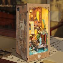 DIY-Buchecke, Regaleinsatz-Sets, Gemälde in der Song-Dynastie, Bücherregal, Holz-Miniatur-Modellbausätze, handgefertigte Buchstütze, Geschenke für Freunde