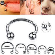 1/10 Stück Titan 18G 16G 14G Kugel Hufeisenringe Helix Tragus Ohrring Nasenlippenringe Rund Septum Piercing Schmuck 6-16mm
