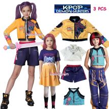 Huntrix KPop Demon Hunters Mira Zoey Rumi Strój Cosplay Dziecięcy Dziewczęcy Sukienka na Urodziny Anime Mundurek Kostium na Halloween
