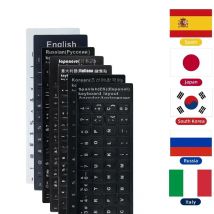 Adesivi per tastiera inglese spagnolo italiano coreano Adesivo per tastiera in lingua PVC satinato per PC desktop portatile