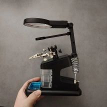 3x 4,5x 25x Schreibtischplatte Hilfe Löten Beleuchtung Lupe mit LED-Lampe Reparatur Helfende Handlupe mit Lötclip