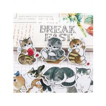 35pcs Cute Hand-painted Cat Friend Fashion Autumn And Winter Clothing Colorful Decoration Sticker To Diy Ablum Diary Stickers