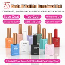 Vendeeni 27 Arten UV funktionelle Gel Nagellack Dec klack Basis lack Spiegel Gel Builder Gel Cat Eye Gel reine Farbe Gel schwarz weiß