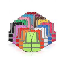 Size M-4XL Security Guard Vest With Pockets Hi Vis Vest Outdoor Construction Protective Workwear