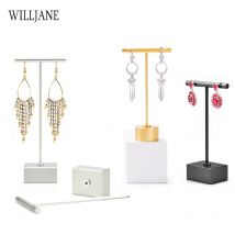 Moderne Schmuck Ohrringe Display-ständer Halter T Bar Rack Turm Metall Ohrring Halterung Organizer Ohr Studs Hängen Lagerung Regal