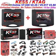 2026 EU Red Kess V2 V5.017 Online 2.80 KTAG 7.020 2.25 z filtrem Murata OBD 2 Zestaw do chip tuningu ECU samochodów osobowych i ciężarowych, nieskrępowany zestaw naprawczy