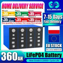 Brandneue 360 Ah LiFePO4-Batterie, 3,2 V, Güteklasse A, prismatische wiederaufladbare Zellen, 10.000 Zyklen, 12 V, 24 V, 48 V, für Solarenergiespeicher