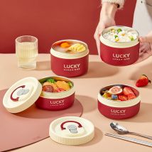 WORTHBUY Portable Insulated Lunch Box 304 Stainless Steel Bento Box With Cutlery&Thermal Bag Microwave Leak-proof Food Container