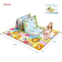97*177cm Baby Spielmatte Faltbare Kinder Teppich Doppelseitiges Muster Kinderzimmer Teppich Pädagogische Aktivität Oberfläche Leicht zu Tragen