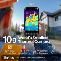 Termocamera con zoom 15× industriale 600 ℃   Termocamera portatile con rilevamento del calore 256 × 192