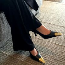 Damenschuhe 2024, heißer Verkauf, flache Damen-High-Heels, modische, farblich passende Party-Pumps, Damen, sexy, spitze Zehen, Absätze für Damen