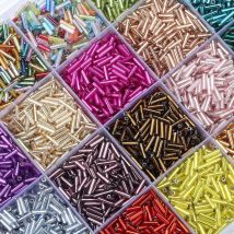 10g/opakowanie 2mm Szklane Koraliki Seed Beads Kolorowe Cylindryczne Koraliki w Kształcie Rurki Luźne Koraliki do Tworzenia Biżuterii DIY Bransoletki Kolczyki Akcesoria