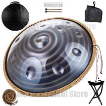 Handpan D Minor-Edelstahltrommel für Anfänger, 440 Hz, 432 Hz, 22 "Pantam, Nitriding, professionelles Instrument, 9, 10, 12 Noten