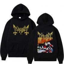 Mode Vintage Mayhem The Dawn of The Black Hearts Hoodie Männer Frauen Rock Übergroße Sportswear Männlich Death Black Metal Hoodies