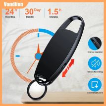 Vandlion V13 64G Digitaler Audiorecorder, MP3-Player, 192 Kbit/s, sprachaktiviertes HiFi-Aufnahme-Diktiergerät für Unterricht, Vorlesungsinterview