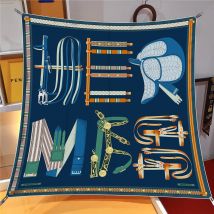 90CM Seide Schal Frauen Gürtel Kette Druck Platz Schals Kopf Echarpes Seide Foulards Femme Wraps Strand Schal Bandana Dame Hijabs