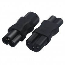 1PCS Black PVC copper 2.5A/10A 250V IEC320-C6 Male to C15 Female power adapter plug C6 Clover Leaf Power Plug Converter