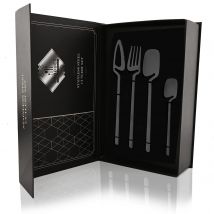 24 Stück schwarz Geschirr Set 18/10 Edelstahl Geschirr Set Gabel Messer Löffel Besteck Set Geschenk box Besteck spülmaschinen fest
