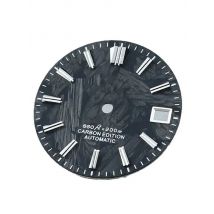 SEAGIS Carbon Fiber Matt black 28.5mm Dial NH35 Movement no lume Custom watch Face