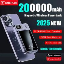 ONEPLUS 200000mAh Power Bank Magnetic Wireless 22.5W Ultra Capacity Super Fast Charging Power Bank For Iphone Samsung Xiaomi