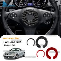 Real Soft Carbon Fiber Trim Sticker For Mercedes Benz SLK R171 2004 2005 2006 2007 2008 2009 2010 Steering Wheel Accessories