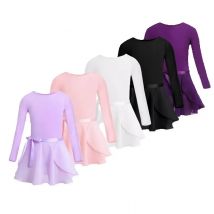 ChicTry Kids Ballet Tutu Dance Class Performance Dress Children Girls Gymnastics Leotard Dancewear Clothes with Tied Skirt Set