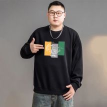 Männer plus Größe Winter T-Shirt Langarm Sweatshirts übergroße 6xl 7xl O-Neck Pullover Streetwear Mode Sportswear